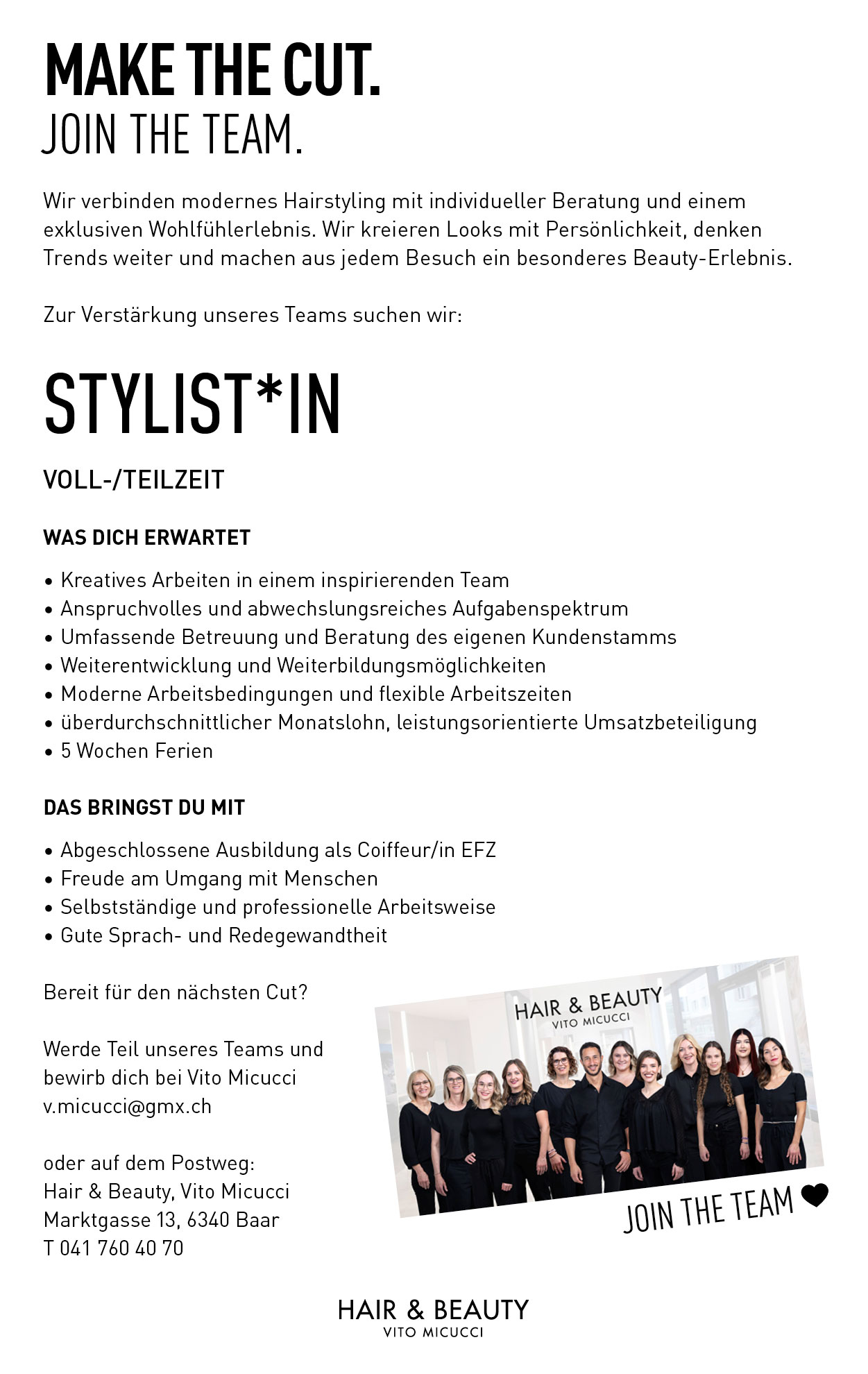 Coiffeur-Baar-Stellenanzeige